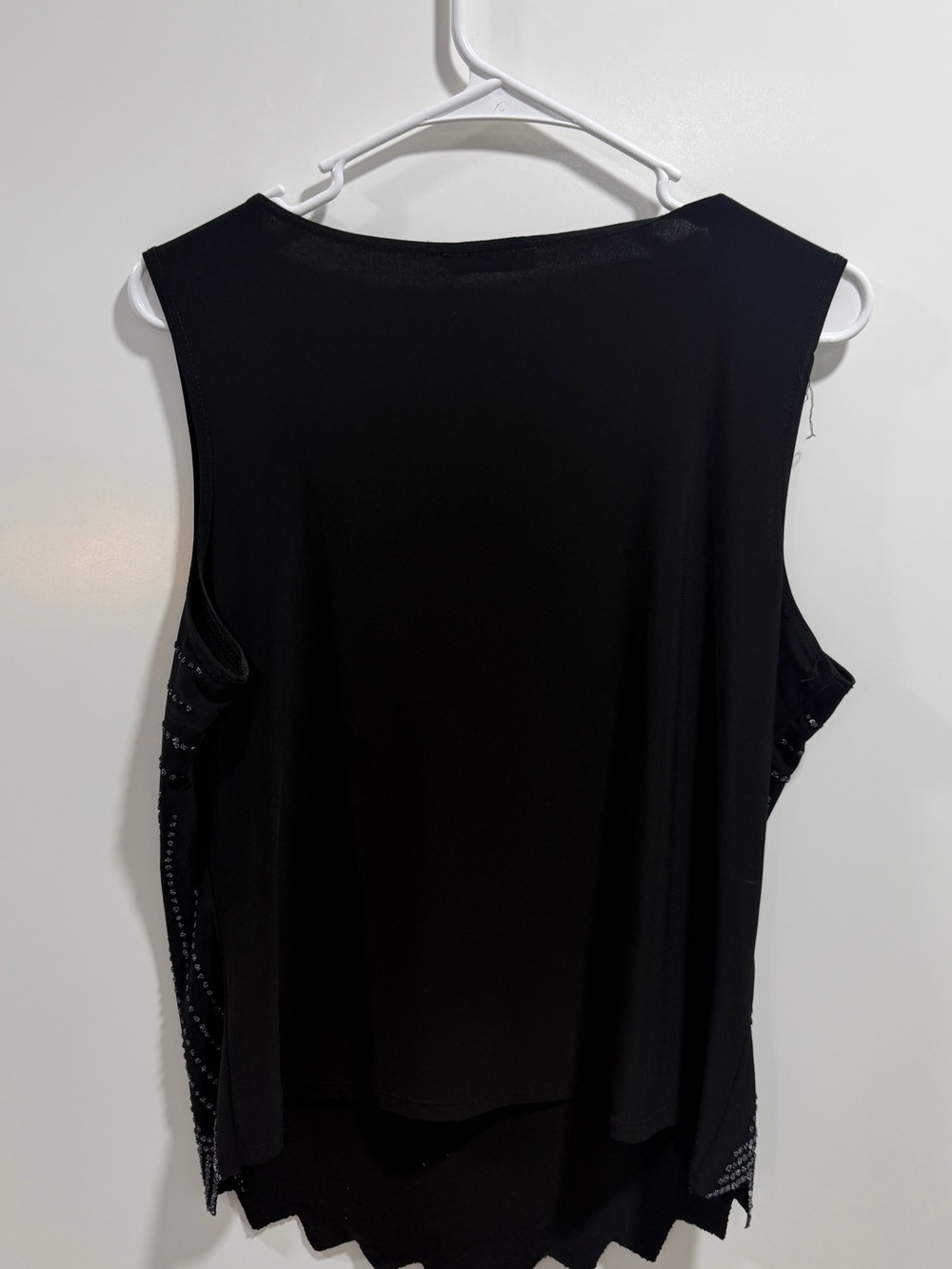 Vintage MSK Black Beaded V-Neck Sleeveless Camisole - Picture 2 of 3